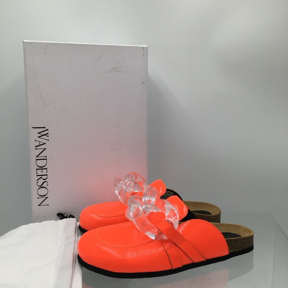 JW Anderson - GOMMA- Orange / Chain Transparent Loafer Men’s Size EU 42 US 9